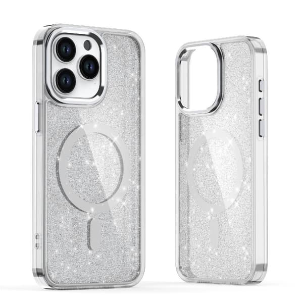 iPhone 17 Pro Max MagSafe Glitterskal - Halvtransparent