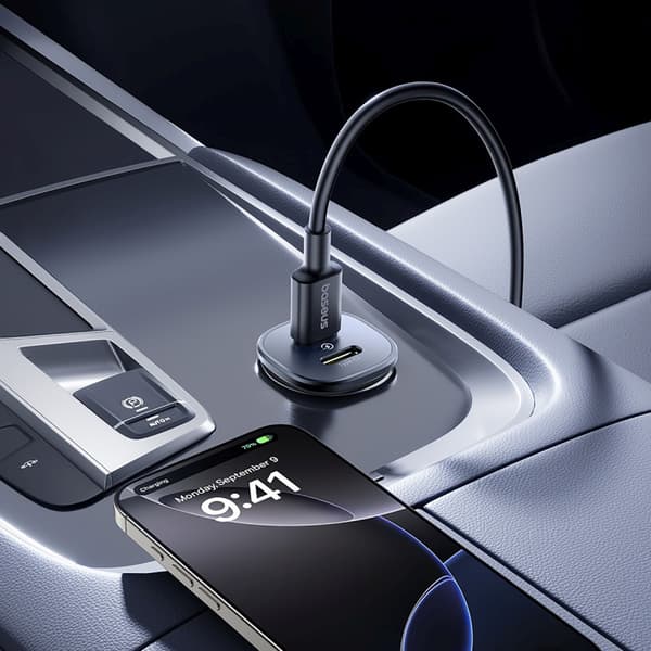 Billaddare 2 x USB-C 30W - svart