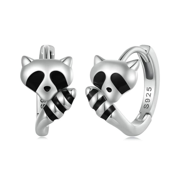 Pendientes de plata para niñas Pendientes de mapache Pendientes de plata 925 Trusky