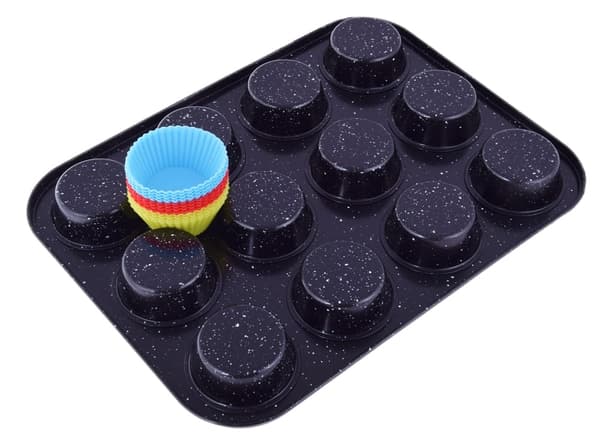 Marmorform för muffins + 12 silikonmuffins