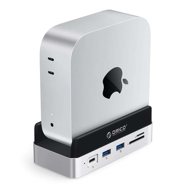10-i-1 dockingstation til Mac mini M.2 USB-C USB-A HDMI RJ45 SD/TF - Sølv
