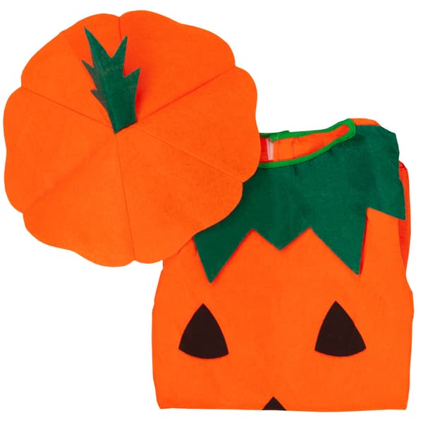 Halloweenkostym, pumpa, apelsin, barn, storlek M, set
