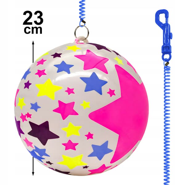 OPPUSTET BOLD på FJEDERGUMMI STJERNER diameter 23 cm