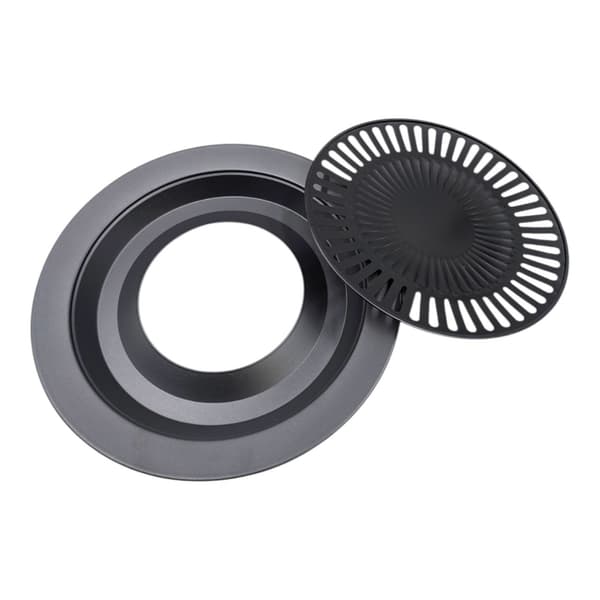 Grill grilltilbehør TIL campingkomfur 32 CM sort dobbelt NON-stick