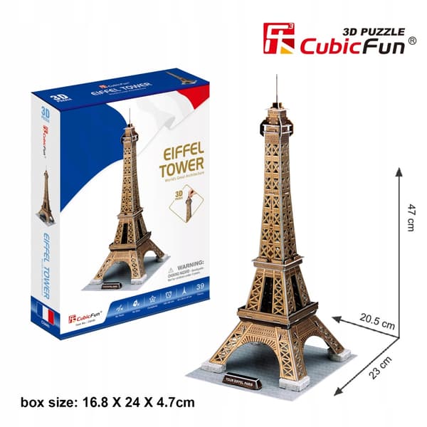 Cubic Fun 3D-PUSSEL Eiffeltornet 01033 EIFFELTORNET 39 bitar C044h