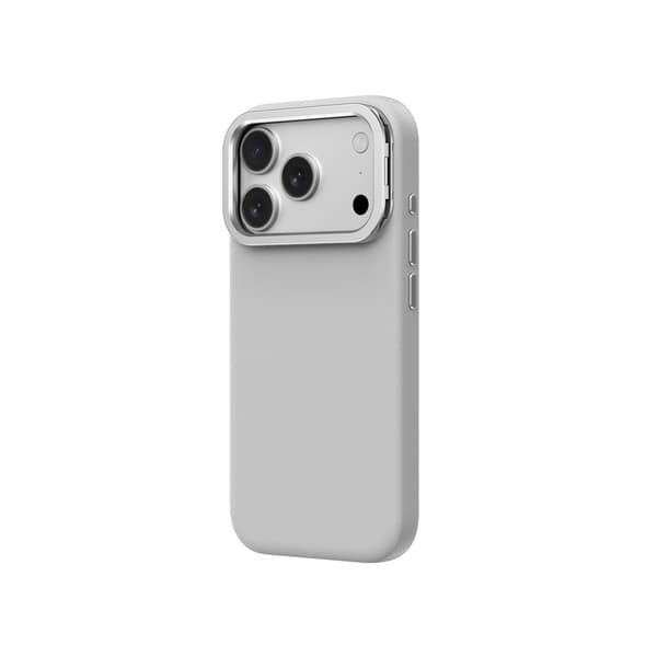 iPhone 17 Pro Max Glamour -kotelo jalustalla - harmaa