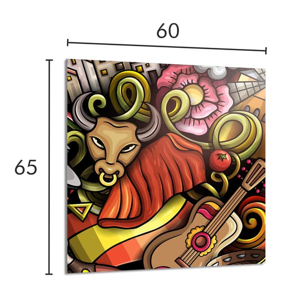 GLASPANEL FÖR KÖK 60x65 Bull