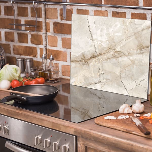Glasskydd för spishäll 60x52 Marmor