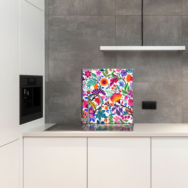 GLASPANEL FÖR KÖK 60x65 Blommor
