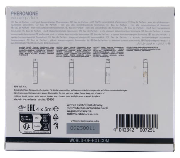 Feromoner til kvinder 4x5ml HOT Pher Tester Kvinde 4x5ml