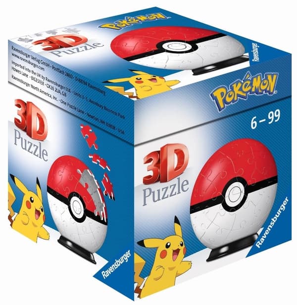 3D-pussel 54 Pokémon-boll röd