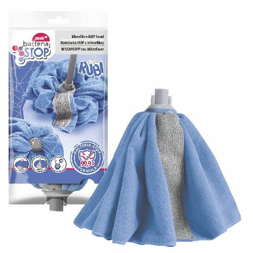 Rubi Silver Bacteria Stop mikrofibermopphuvud med skrubbremsa