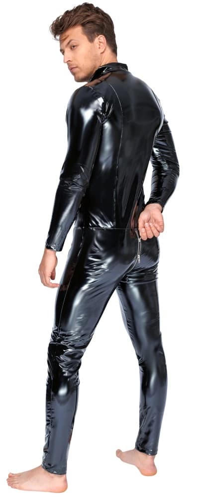 Black Level Sort Herre Lang Jumpsuit Med Lynlås S