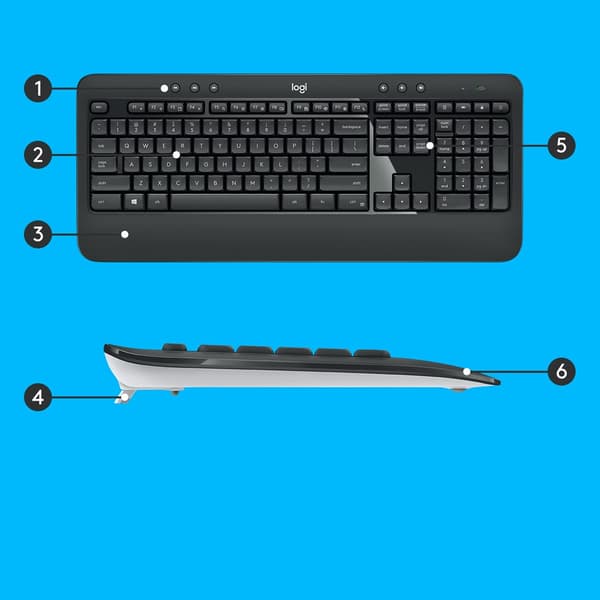 Logitech MK540 Advanced USB-tastatur- og musesæt, sort