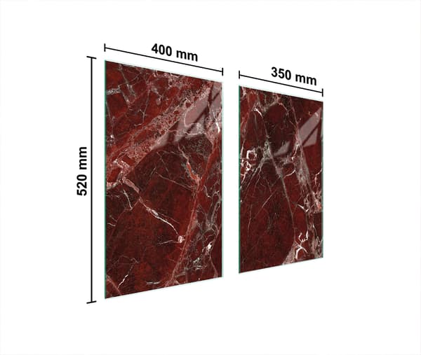 GLASSKYDDSPLÅT FÖR SPIS 75x52 MARMOR