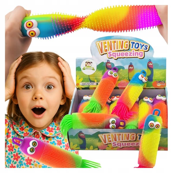 12x Squishy Octopus strækbar GLØDENDE blæksprutte 21cm display SÆT