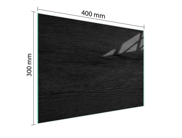 SKÄRBRÄDA I GLAS 40x30 SVART