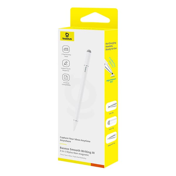 Smooth Writing III 3-i-1 passiv penna, magnetisk version - vit