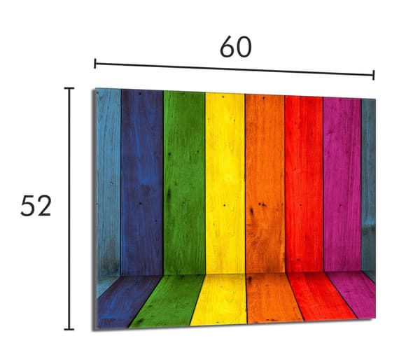 Lasinen suojalevy liedelle 60x52 Värikäs
