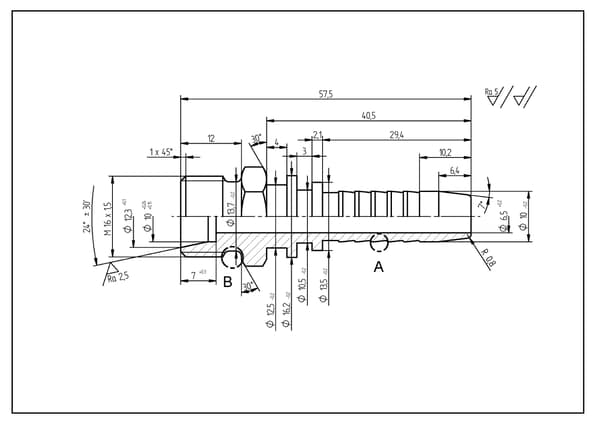 CEL-liitin DN10.10L M16x1.5 LINDE-kiinnitys
