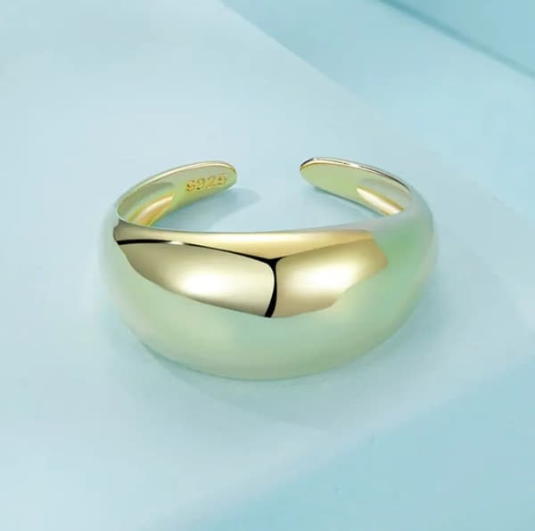 Guldring Justerbar Minimalistisk Ring Silver 925 Trusky