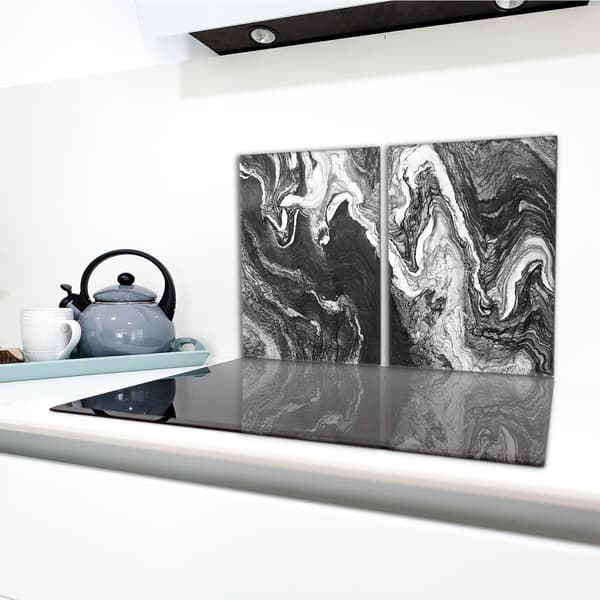 Glasskydd för spishäll 2x40x52 Marmor