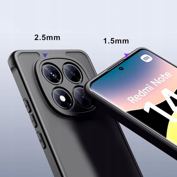 SORT MATET ETUI TIL XIAOMI REDMI NOTE 14 PRO 5G / 14 PRO PLUS 5G