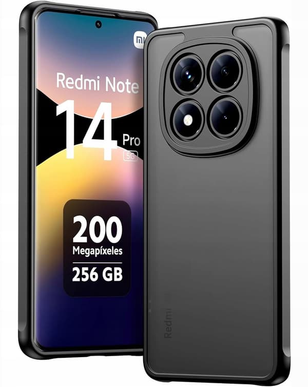 SORT MATET ETUI TIL XIAOMI REDMI NOTE 14 PRO 5G / 14 PRO PLUS 5G