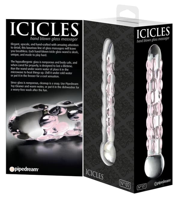 Icicles Exklusiv Glasdildo med Prickar
