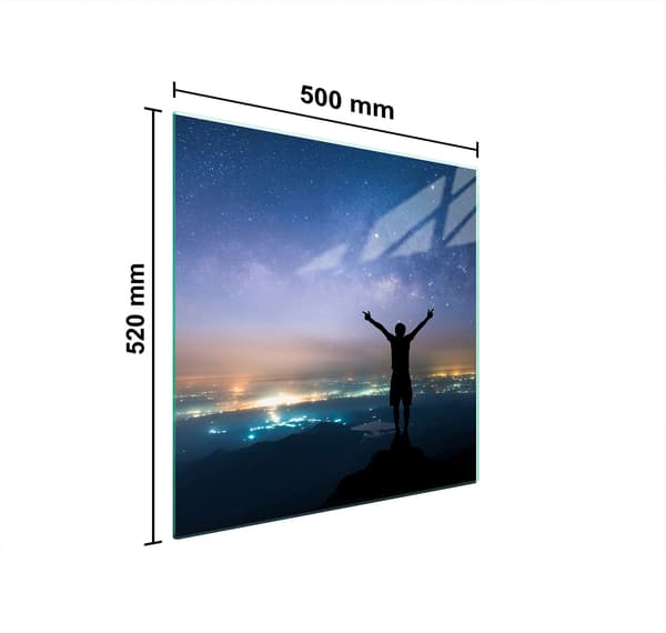 GLASBESKYTTELSESPLADE TIL KOMFUR 50x52 STJERNER