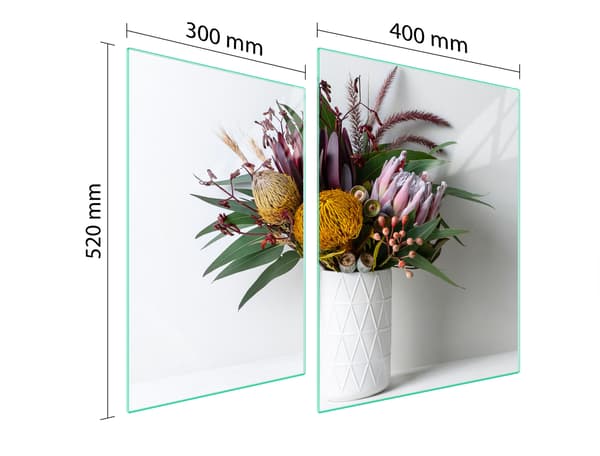 GLASSKYDDSPLÅT FÖR SPIS 70x52 BLOMMOR