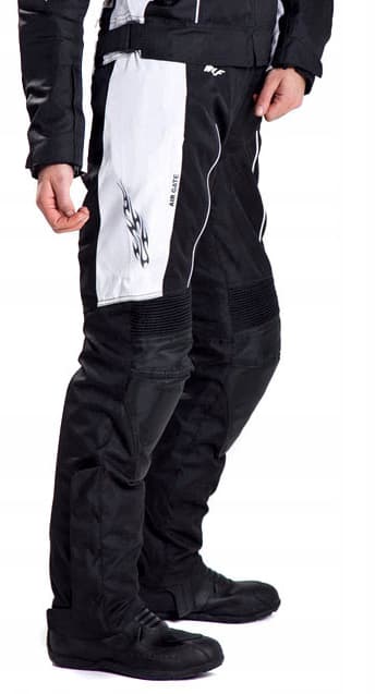 WOLF DAME TEKSTIL MC-BUKSER SORT HVID 2XL