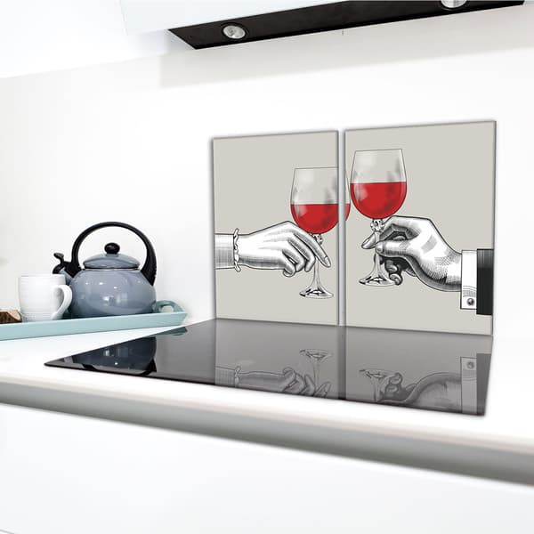 Lasinen suojalevy liedelle 2x40x52 Wine