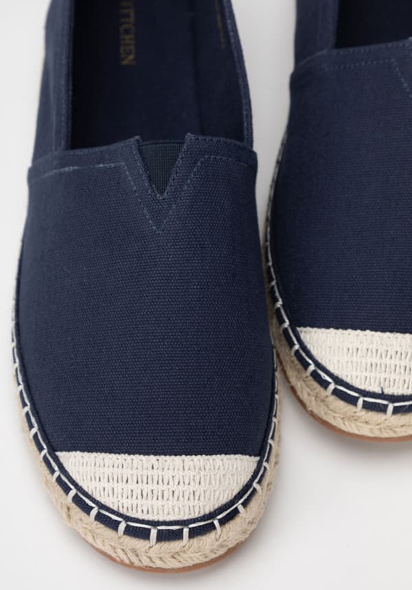 Wittchen herr espadriller med flätad tå, marinblå, textilmaterial