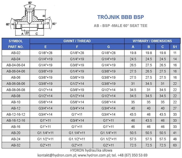 BBB BSP 1.1/2" T-stykke