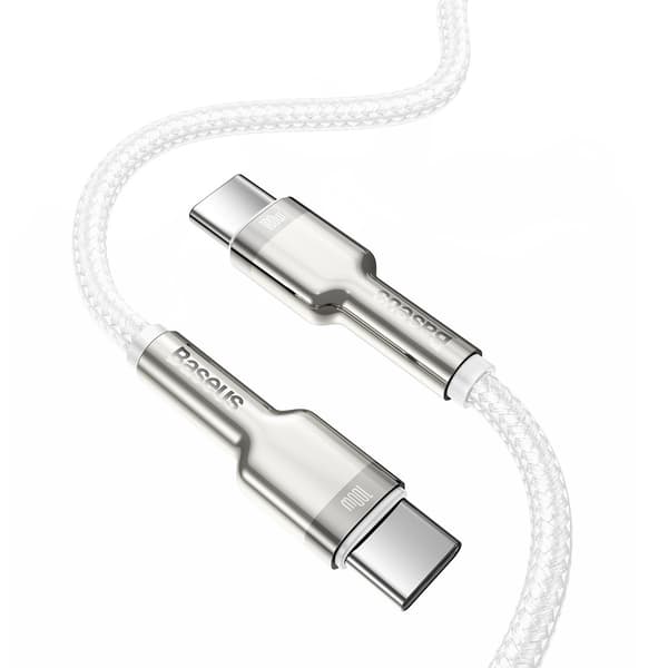 Cafule Metal 100W 2m USB-C Kabel - Hvid