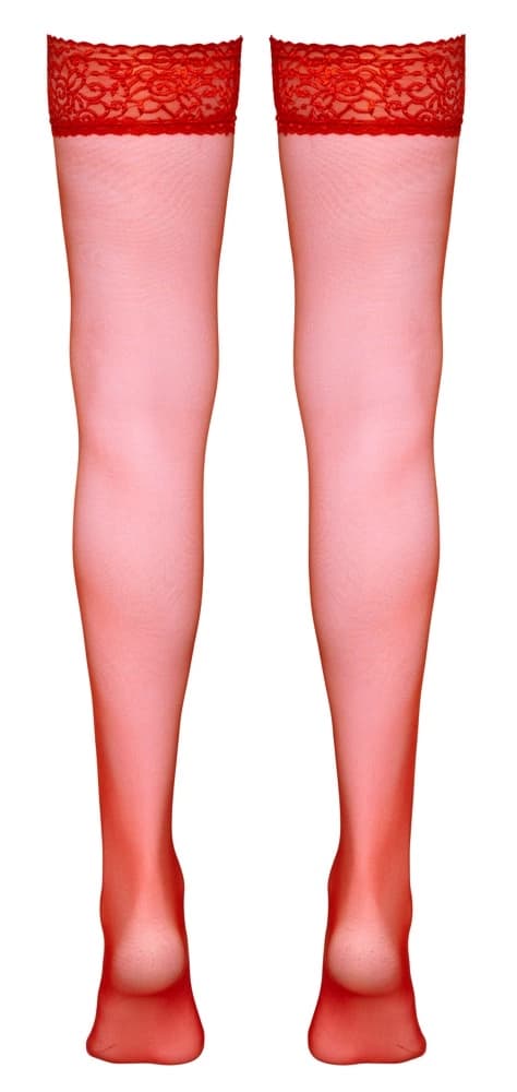 Cottelli LEGWEAR Röda Klassiska Spetsstrumpor L