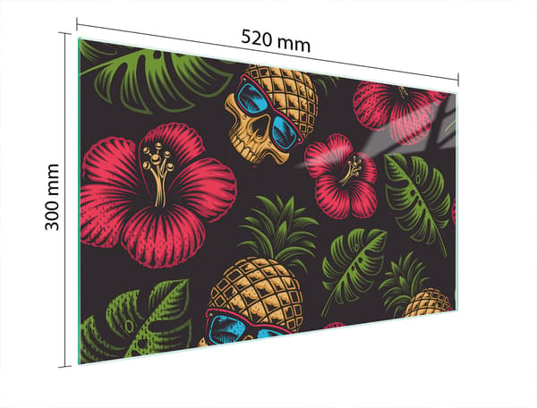 GLAS SKÆREBRÆT 52x30 ANANAS