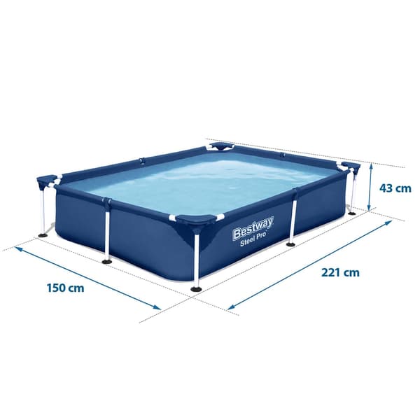 Bestway 56401N rektangulær rammepool 221x150x43 cm