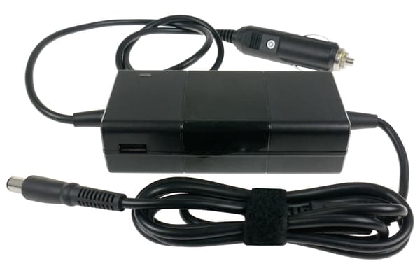 Biladapter til DELL bærbar computer 90W 19.5V 4.62A stik 7.4x5.0mm + USB