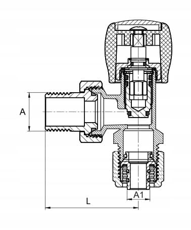 PEX VINKELRADIATORVENTIL 16X1/2 INLOPP