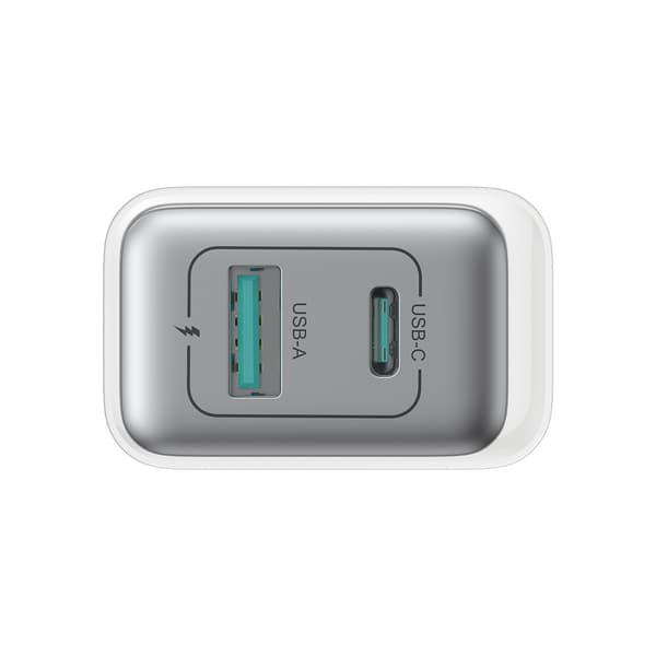 USB-C - USB-A 30W PD-väggladdare - Vit