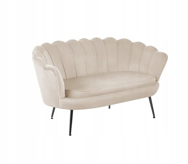 BEIGE SAMMETSSOFFA LJUS TVÅSITS SOFFA KLÄDD MÖBLER