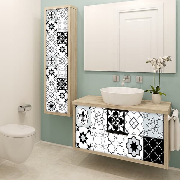 Selvklæbende PVC-fliser med patchwork-paneler, sæt med 10 tapeter 20x20cm zm-06-005