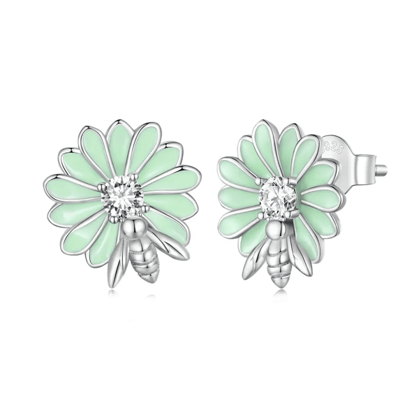 Pendientes de plata Pendientes de flores Pendientes de plata 925