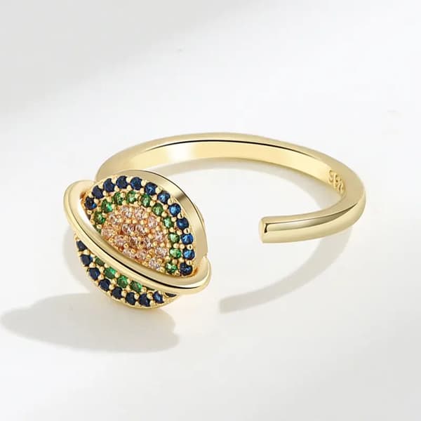 Anillo ajustable de oro Cosmos Plata 925 Trusky
