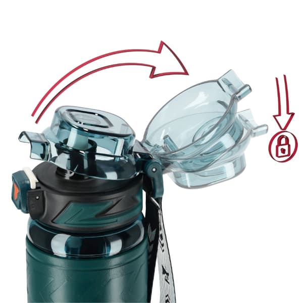 Tritan vattenflaska 1000ml med mätkopp - grön