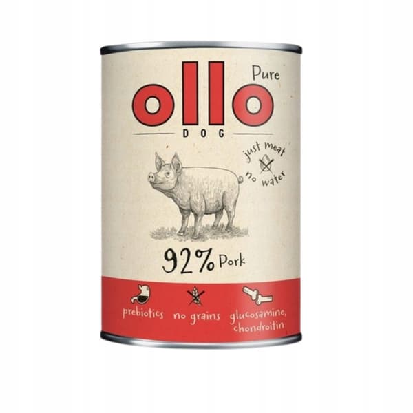 Ollo Pure Svinekød Vådfoder til Hunde 6x850g