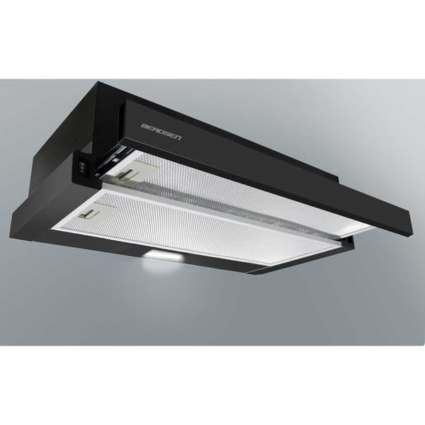 Teleskopisk emhætte 50 cm sort BT-234