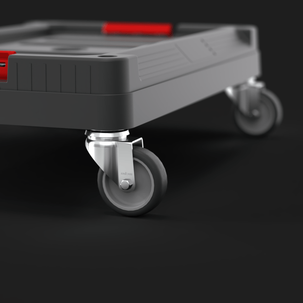 QBRICK SYSTEM TWO modulær vogn på hjul 100 kg transportplatform